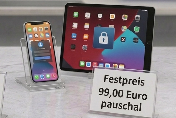 Mobile Welt: Einrichtung von Smartphone oder Tablet inklusive Konto, Apps und Sicherheit. Preis: 99,00 Euro pauschal.